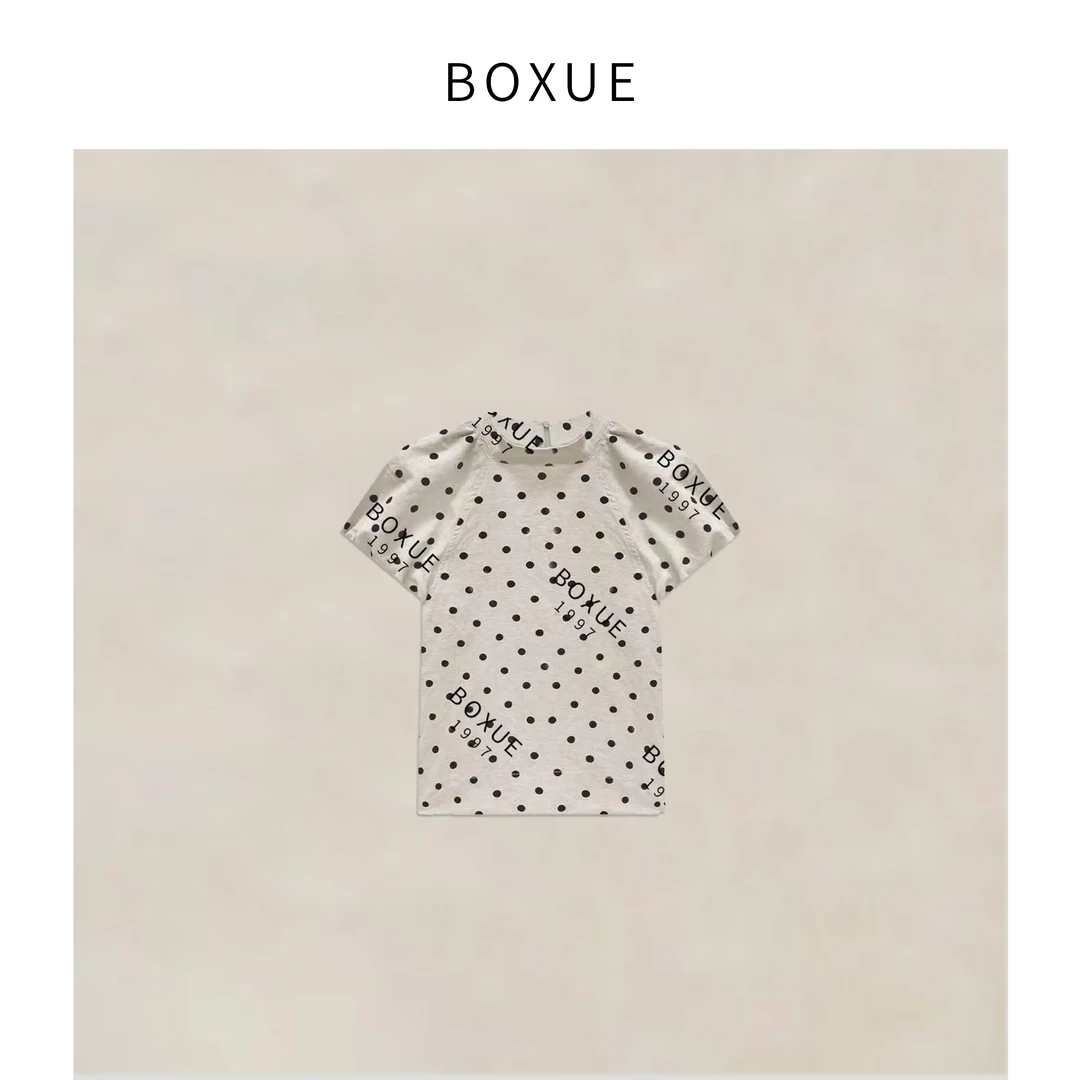 BOXUE “库拉索波点” 2025新款设计师波点百搭 T恤#240415T743