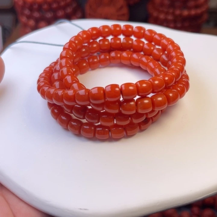 南红玛瑙未镶嵌川料精工直切多圈卡6➕