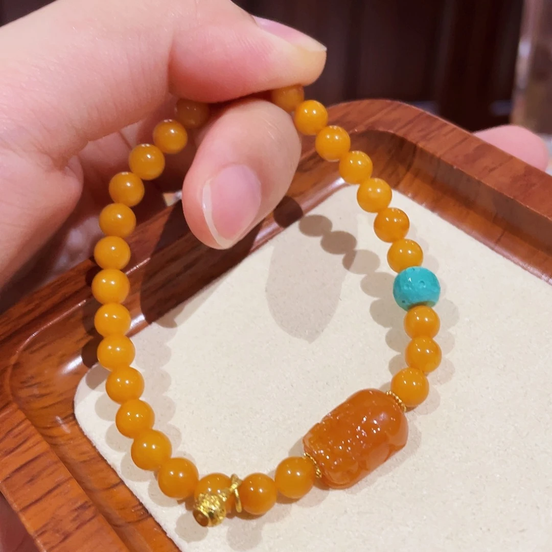未镶嵌蜜蜡手链手串