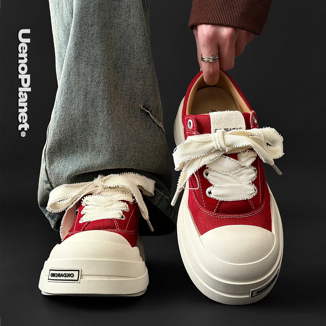 严浩翔同款大头帆布鞋男鞋2025夏季新款厚底增高休闲百搭板鞋女鞋