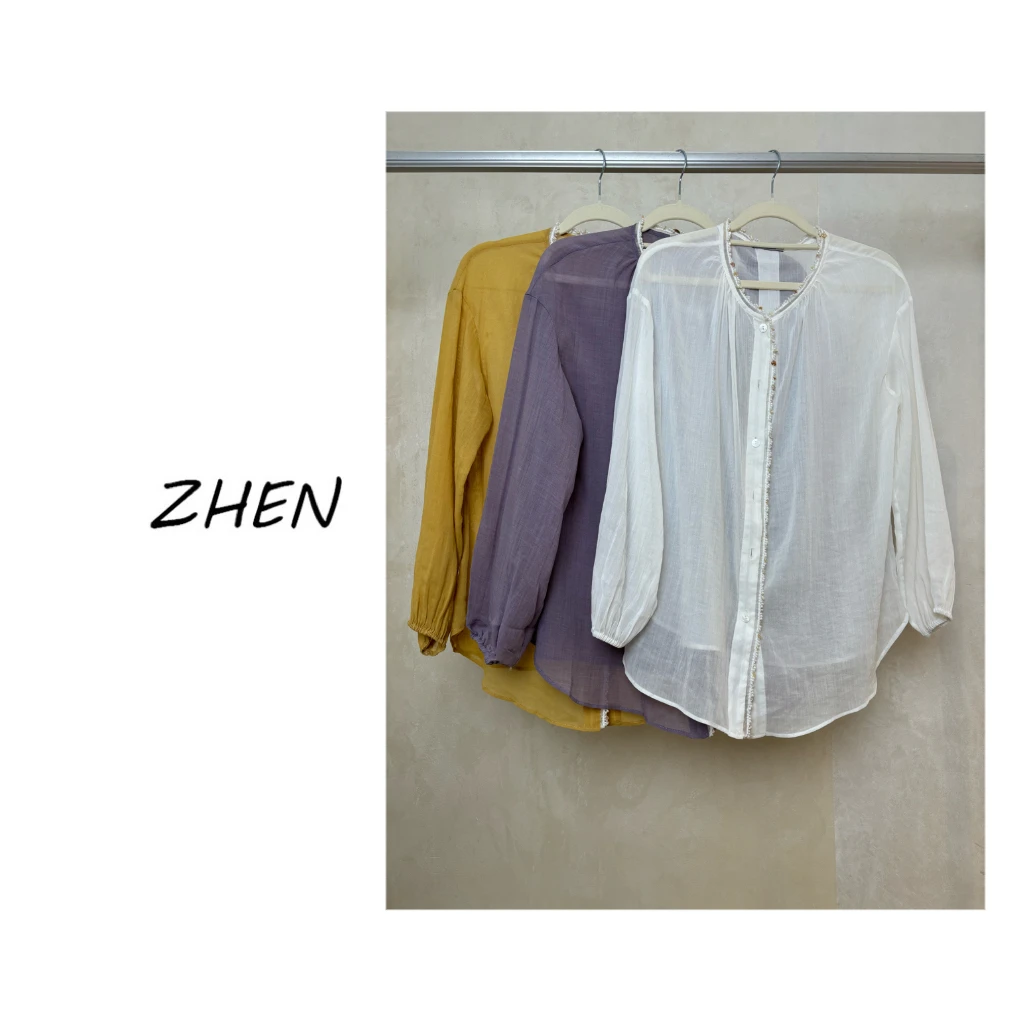 【ZHEN】25K00432 2025新款衬衫显瘦时尚百搭设计师轻奢款