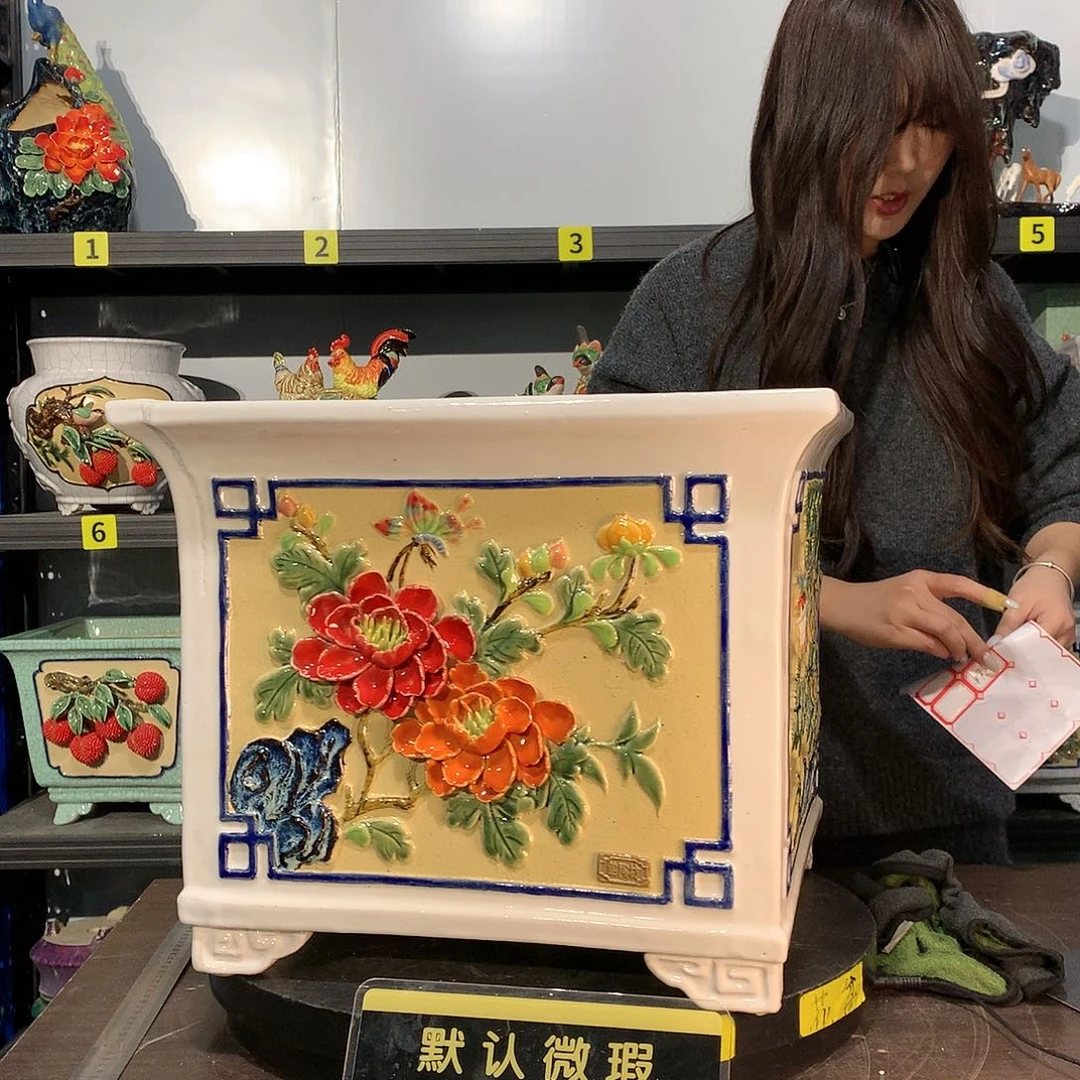 永***弃高温烧制石湾盆花盆瑕疵