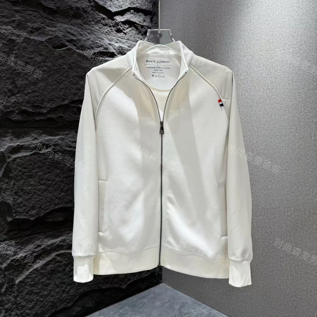 秋季男士户外简约拼接大气时尚长袖拉链卫衣外套52088
