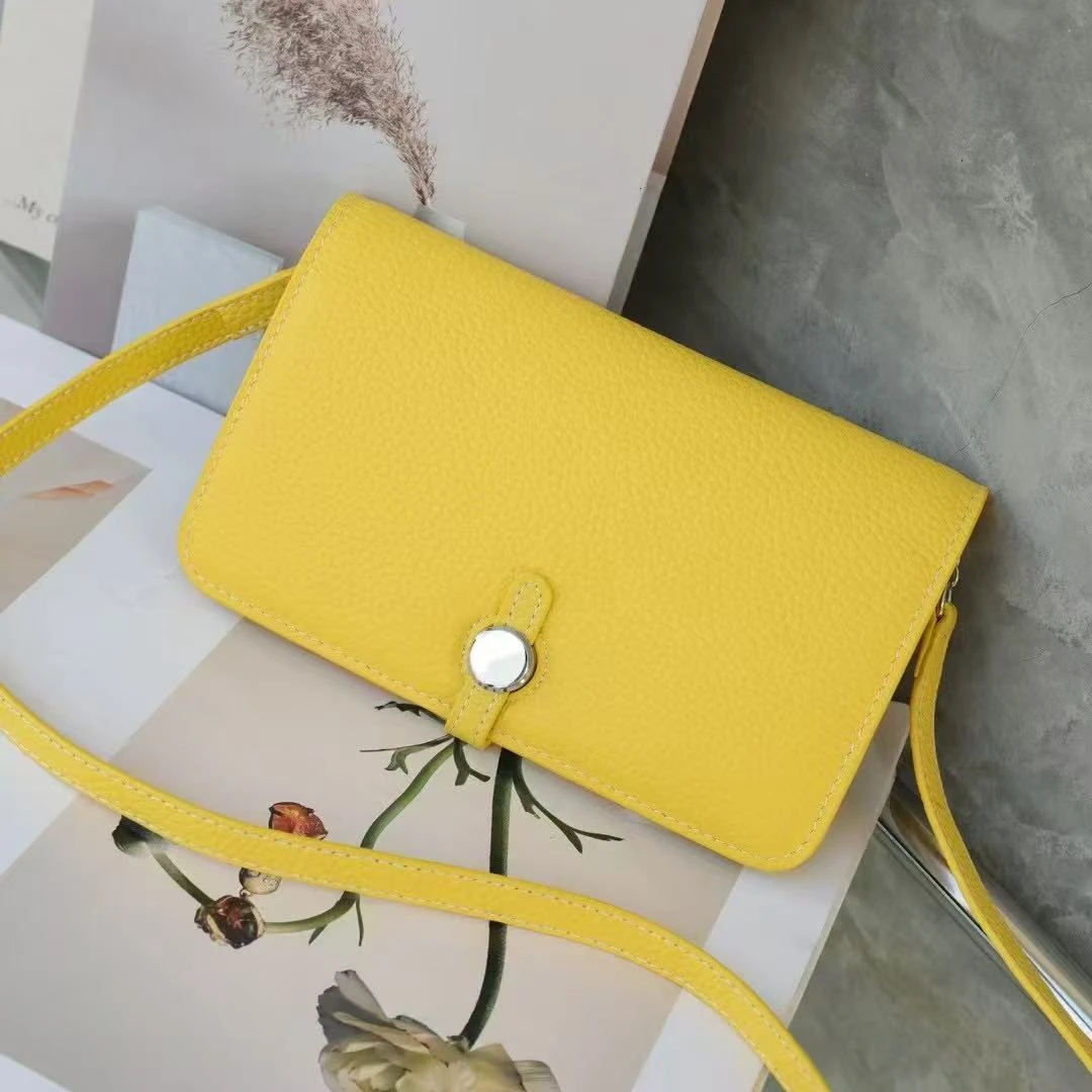 TC头层牛皮实用百搭斜挎手机包真皮护照卡包三合一多功能证件包包