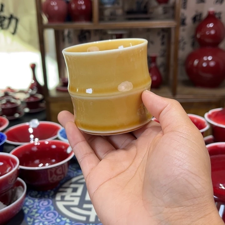 景德镇陶瓷浅行窑竹节杯开播福利