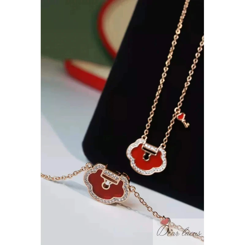 钛钢项链 2005精致简约如意锁项链