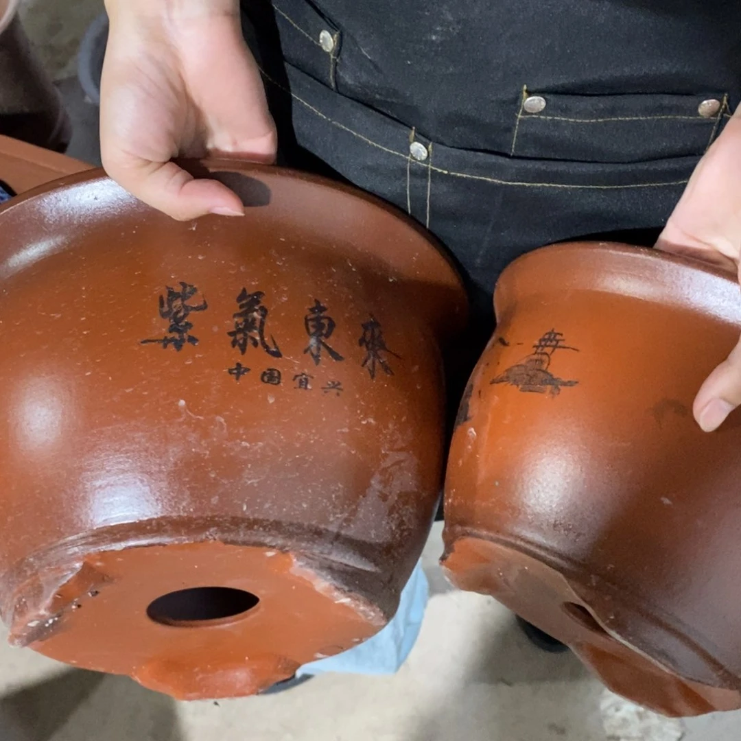紫砂花盆瑕疵口径口径
