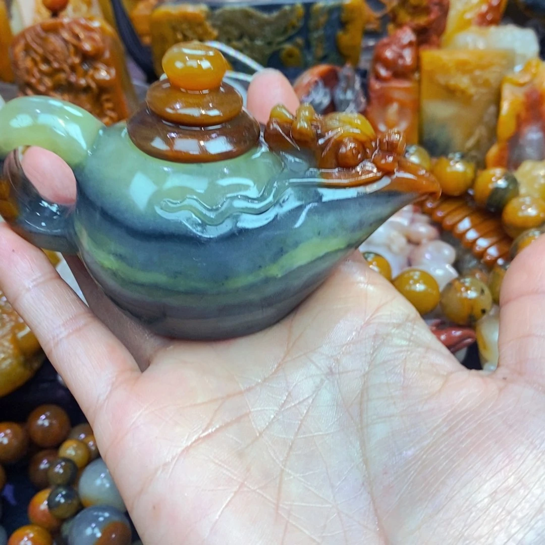 未镶嵌石英质玉（黄龙玉）吊坠(不含链)