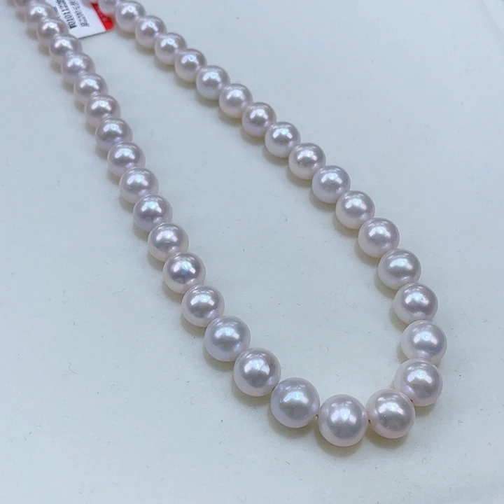 淡水珍珠9/10正圆镜面炫彩干净细腻银S925镶嵌