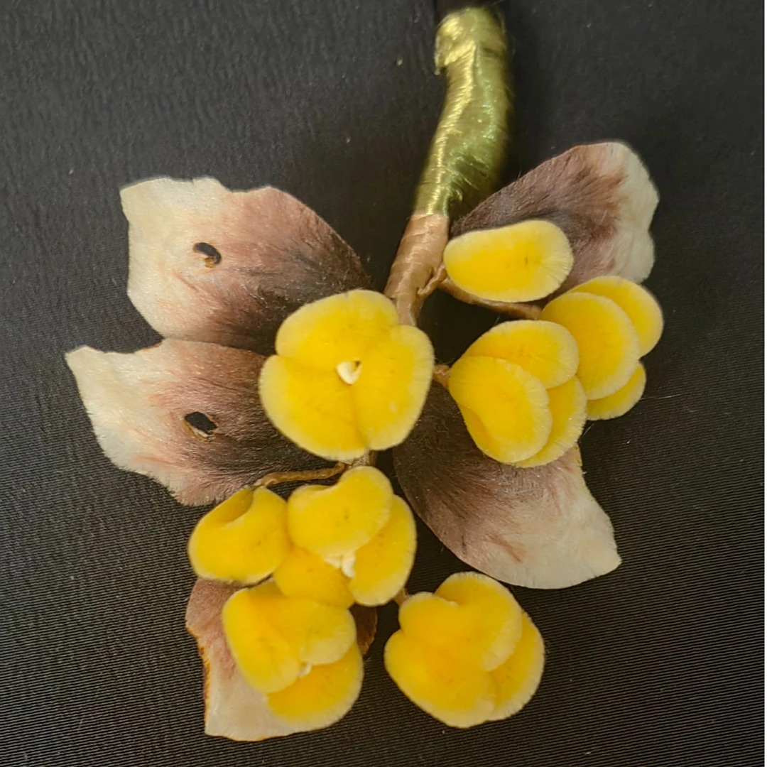 【桂花球】非遗绒花黄发簪