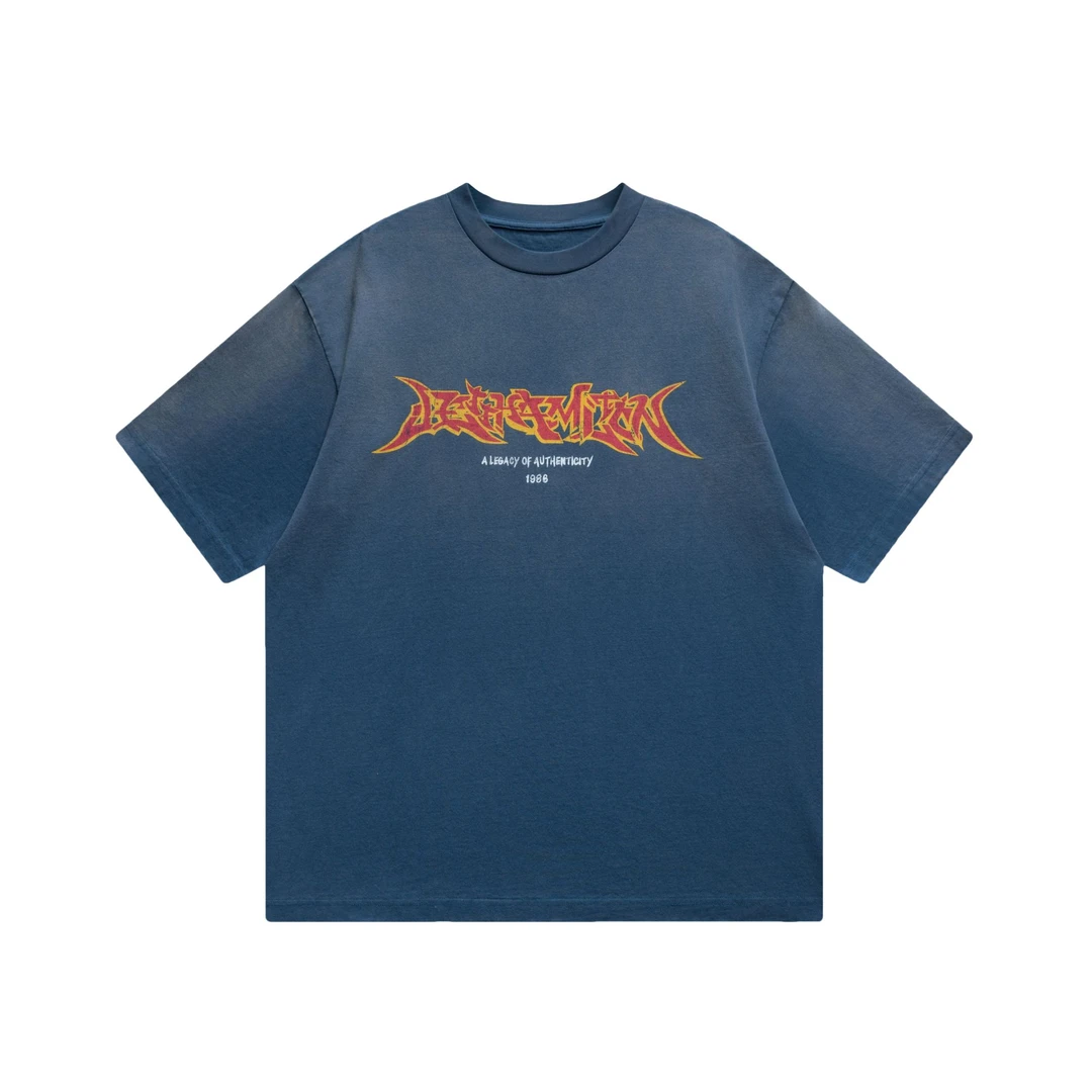 JEFF HAMILTON夏季短袖男款百搭宽松街头短袖T恤潮流休闲水洗涂鸦