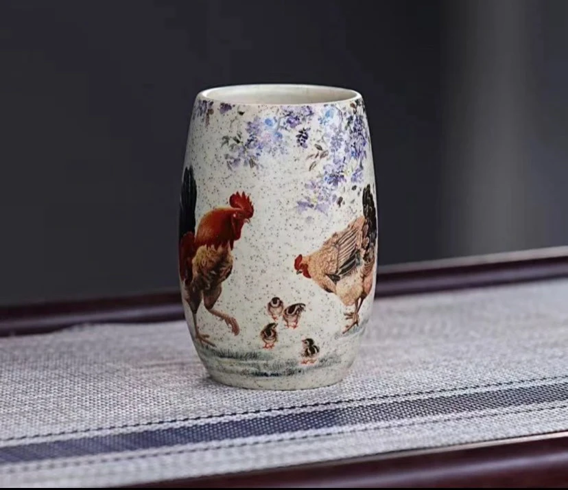 宜兴原矿紫砂 全手工全原矿 鸡缸杯