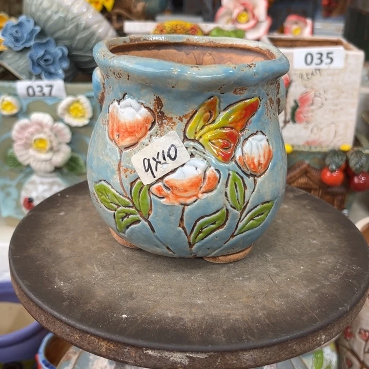 紫砂花盆粗陶材质多肉花盆