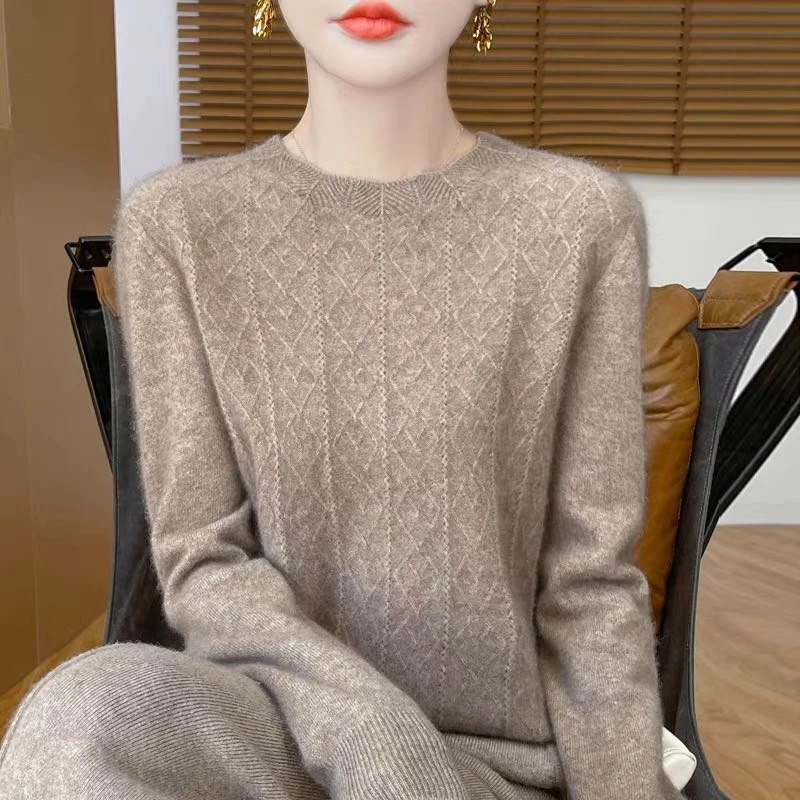 【梅姐专属】心相印羊毛衫设计师百搭女士宽松休闲YM-QHNJRG-920