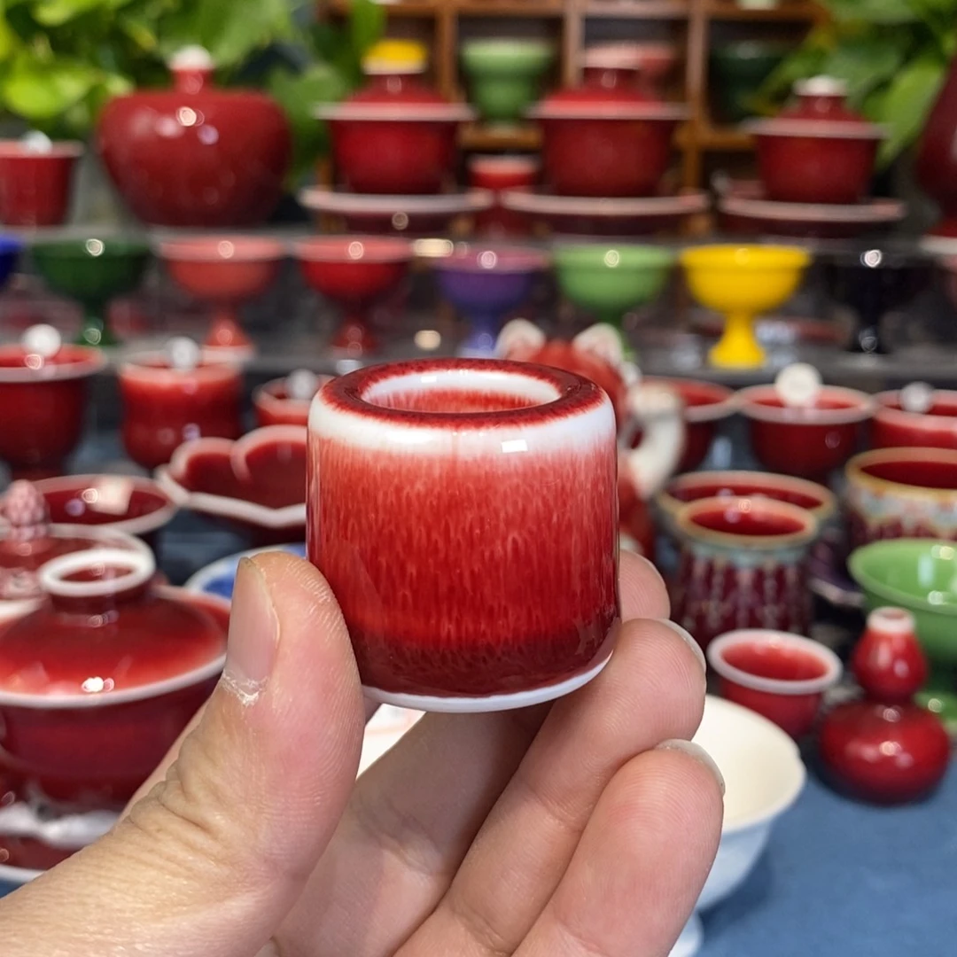原矿朗红手工，福利扳指