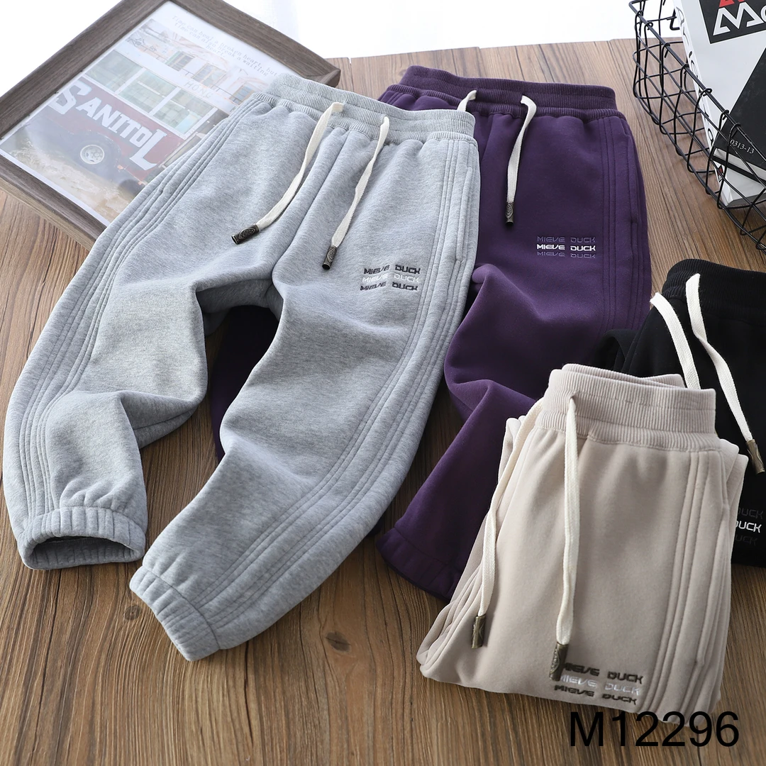 【MIEVE DUCK】冬儿童韩版运动裤  休闲百搭中大童加绒卫裤12296