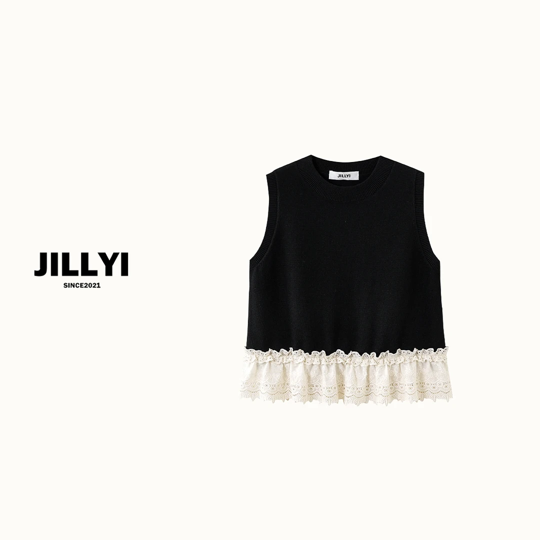 JILLYI珠海店【可可白纱】法式套头极简风女森系小香风毛衣气质洋气