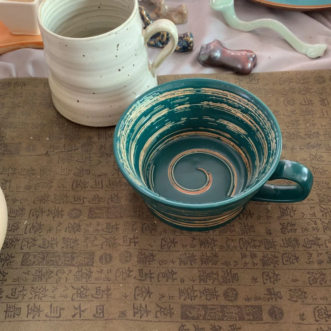 陶景德镇粗陶复古盘碗微瑕
