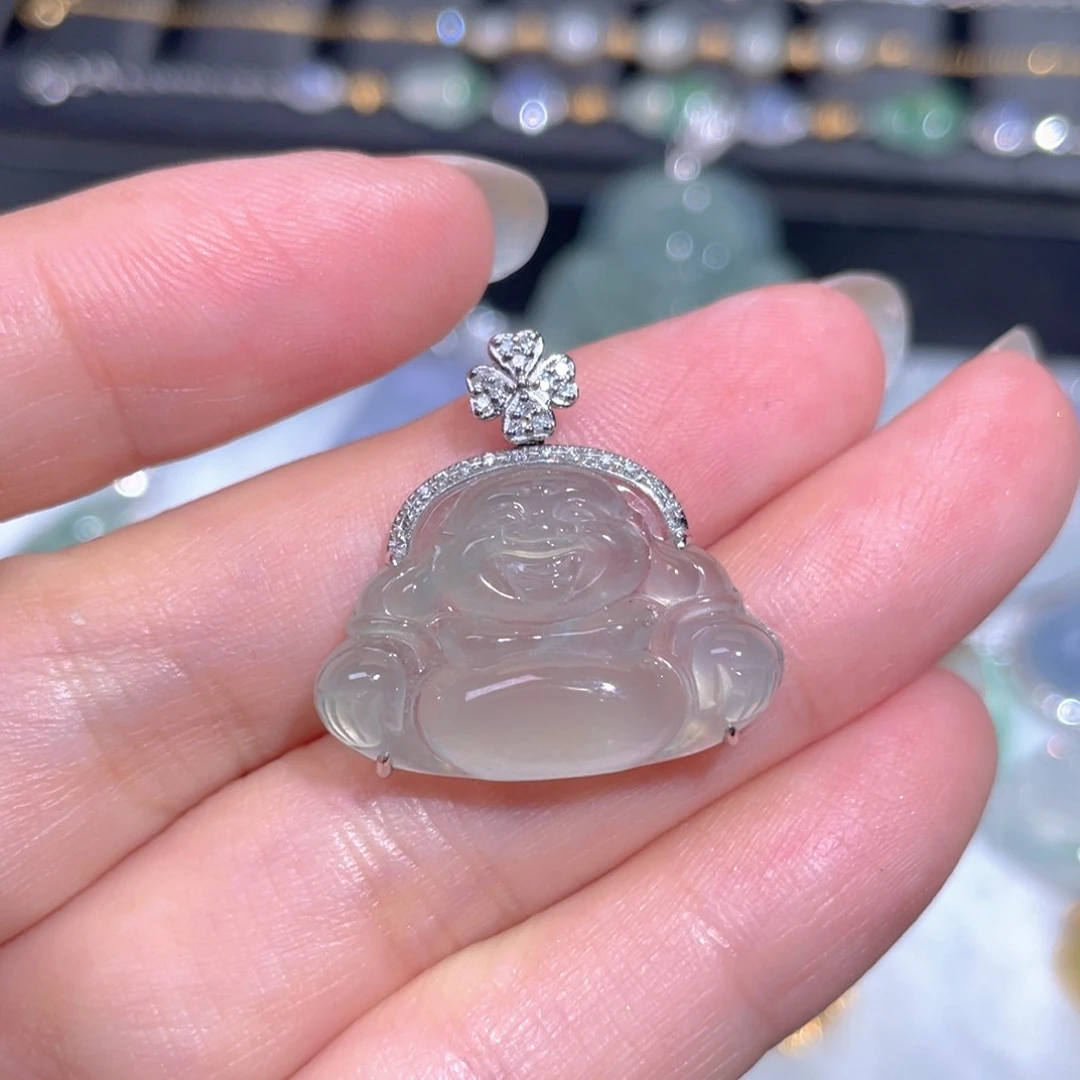 颈饰18K金镶嵌翡翠翡翠