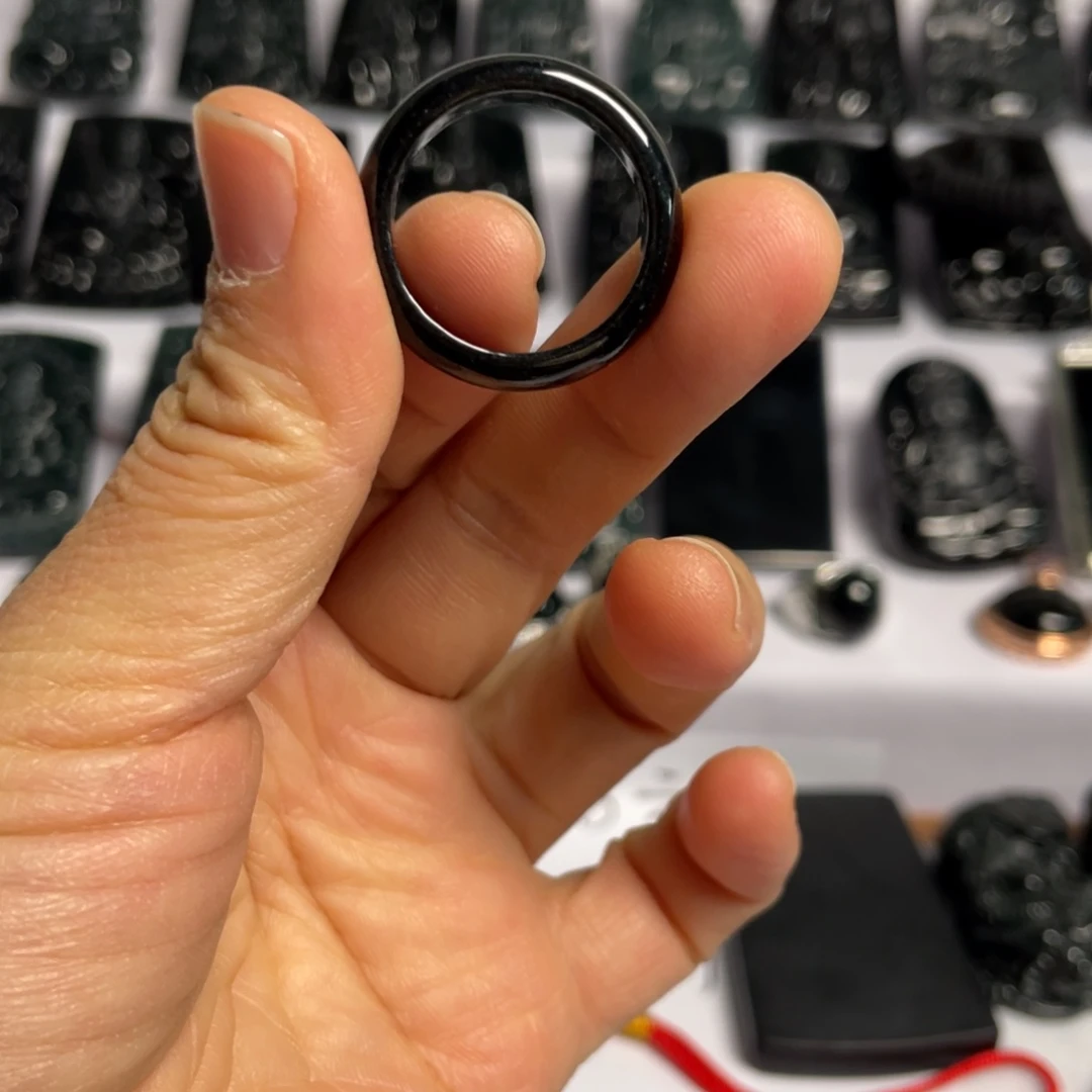 翡翠未镶嵌戒指天然翡翠墨翠戒指