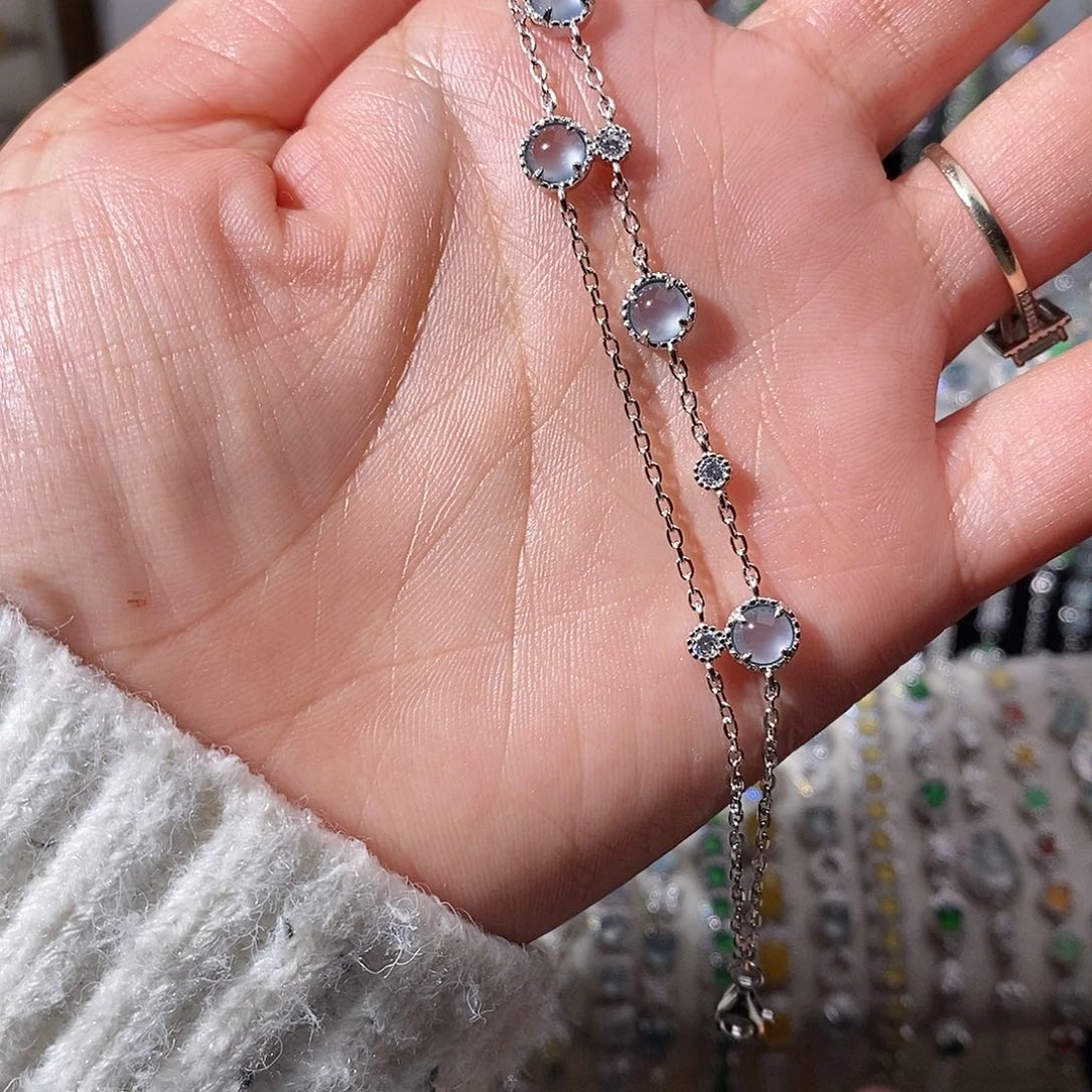 翡翠银S925镶嵌手链