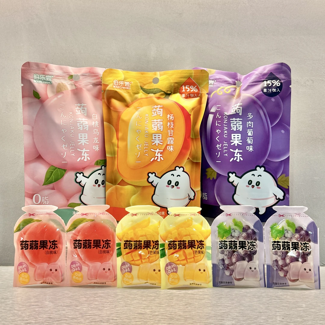 伯乐尝 蒟蒻果冻 0脂肪15%果汁含量 水果味果冻 解馋小零食