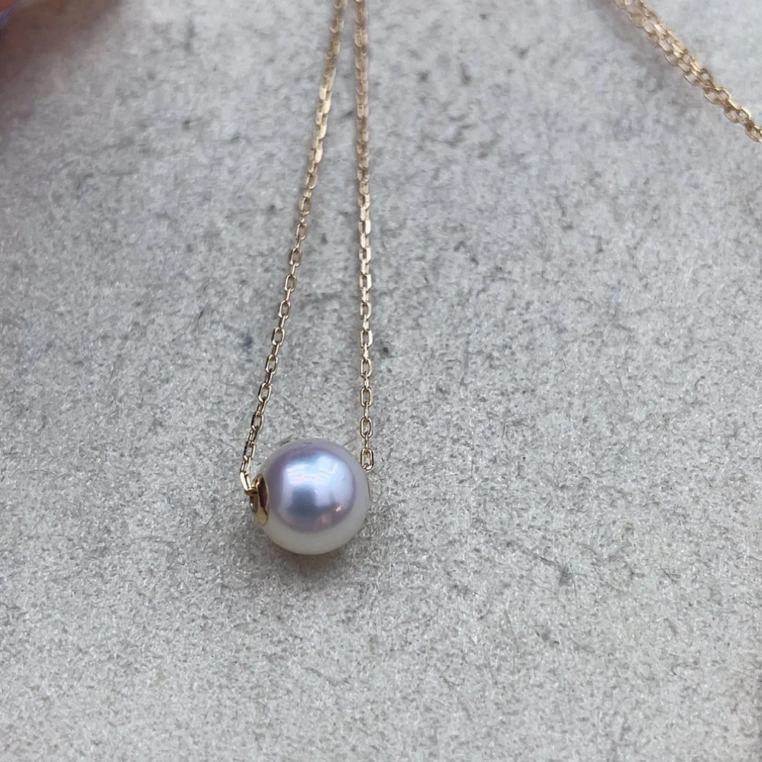 18K金镶嵌海水珍珠套链