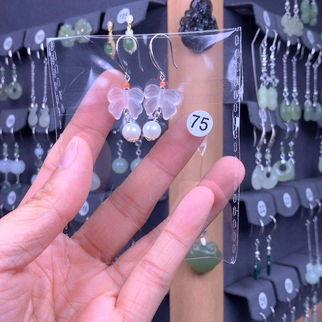 南红玛瑙耳饰银S925镶嵌淼*