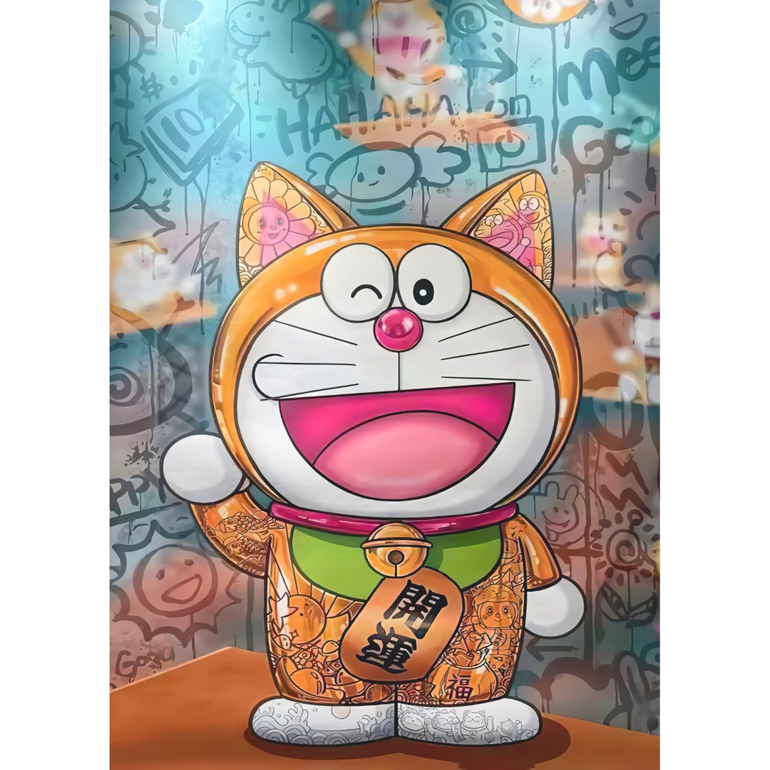 57.橘色哆啦A梦动漫装饰画电竞房卧室 30x40