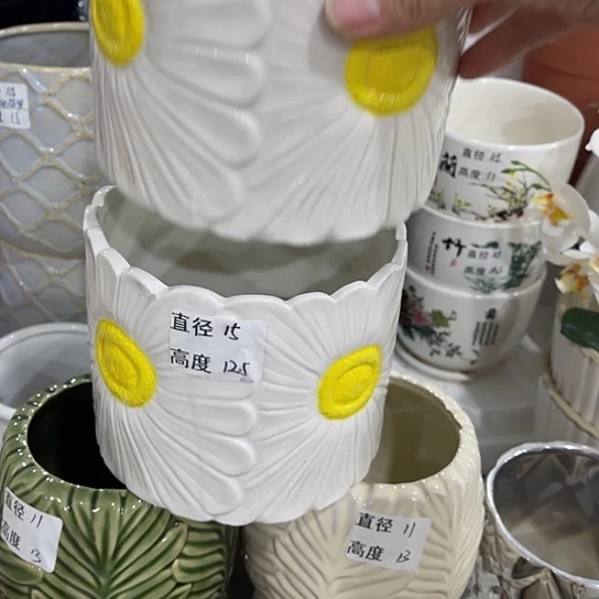 多肉绿植陶瓷花盆9.9包邮，有孔