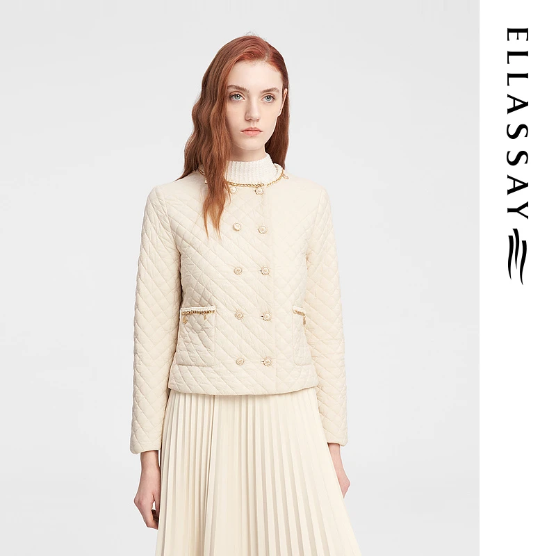 【粉丝专享】歌力思秋冬温柔甜美百搭圆领棉服EWE343L01200