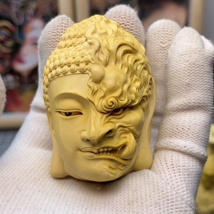 木一念之间黄杨木6公分手把件