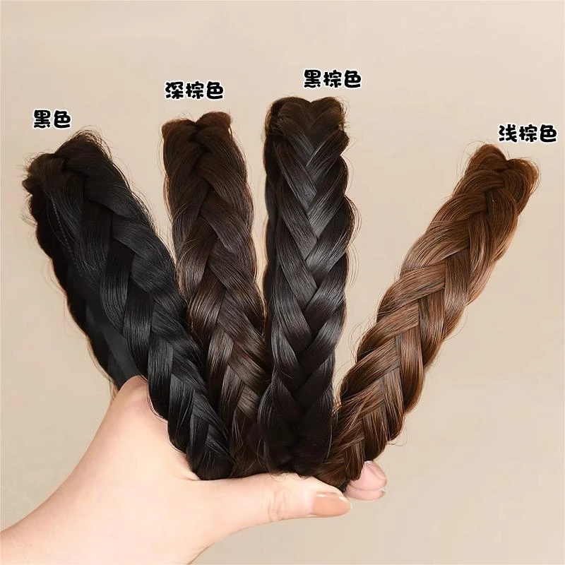 麻花辫假发发箍女款2025年新款一体编发鱼骨辫子发卡头饰发带头箍