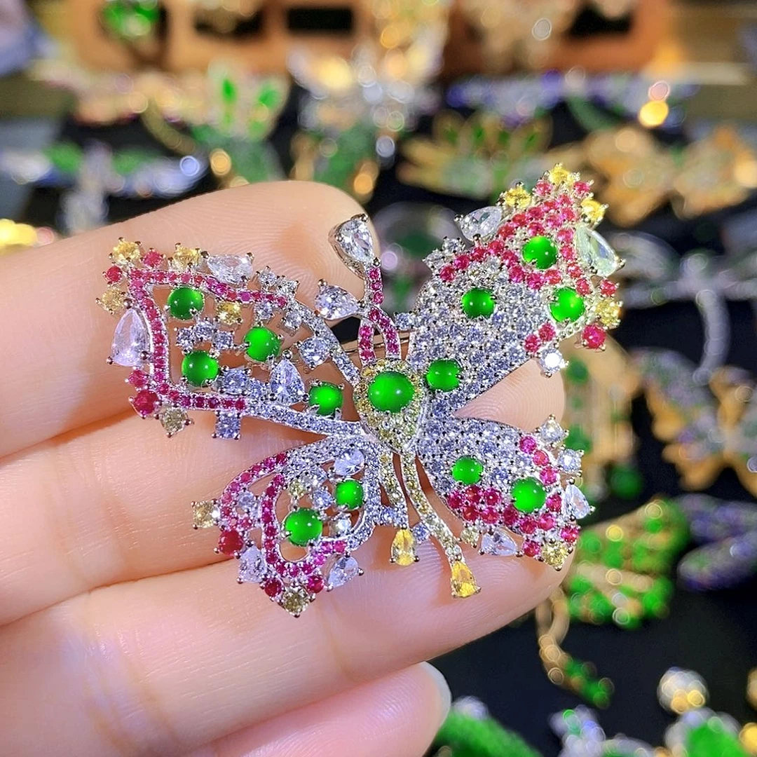 颈饰银S925镶嵌翡翠