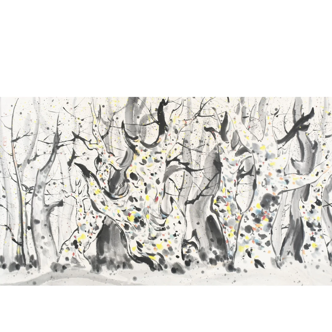 HM9122 树丛 70×138 纸本镜片 8.7平尺