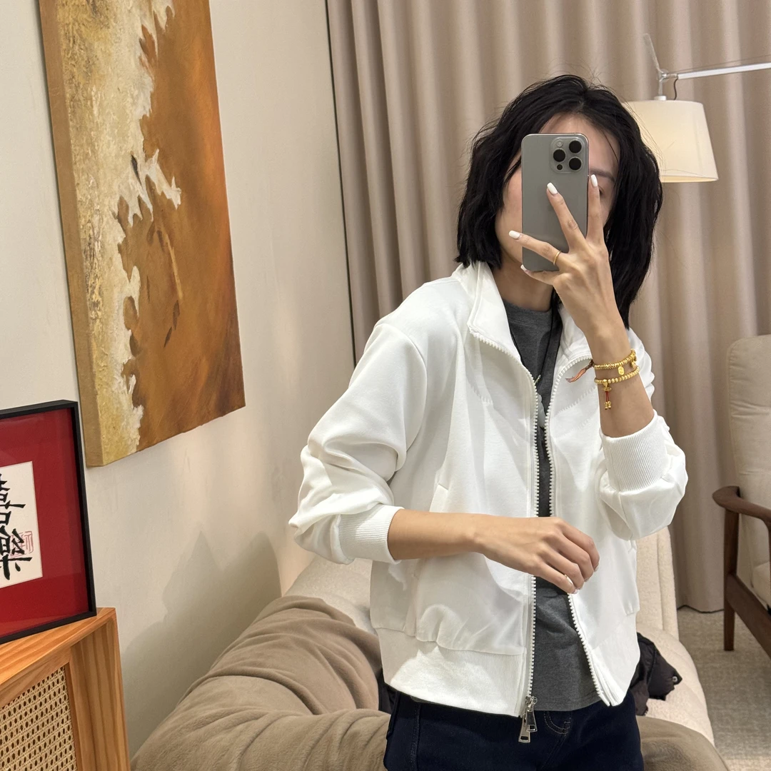 喜樂  2025立领纯色短款卫衣外套春季新款时尚休闲显瘦女士上衣