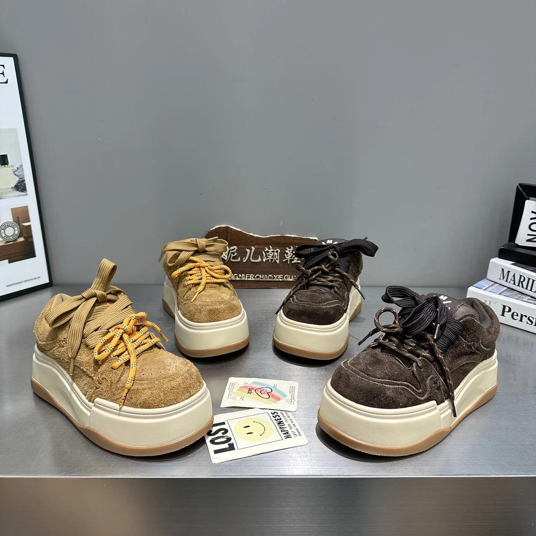 MANGNIER/韩版ins潮流时尚百搭休闲面包鞋减龄学院风松糕板鞋女鞋