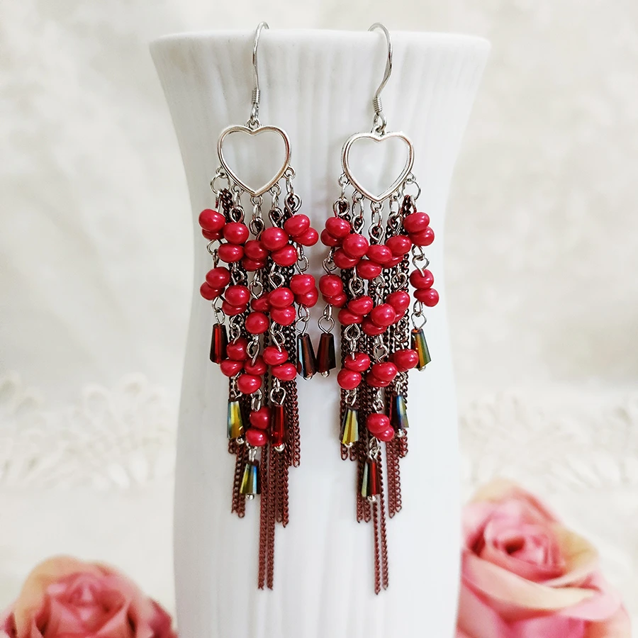 铜合金耳饰 民族风纯手工长款气质耳环2684