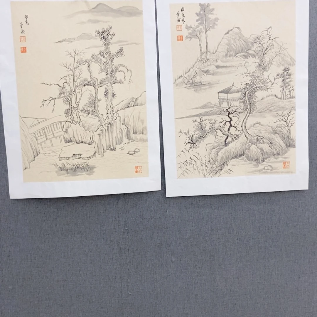 国画手写手绘国画作品80两个