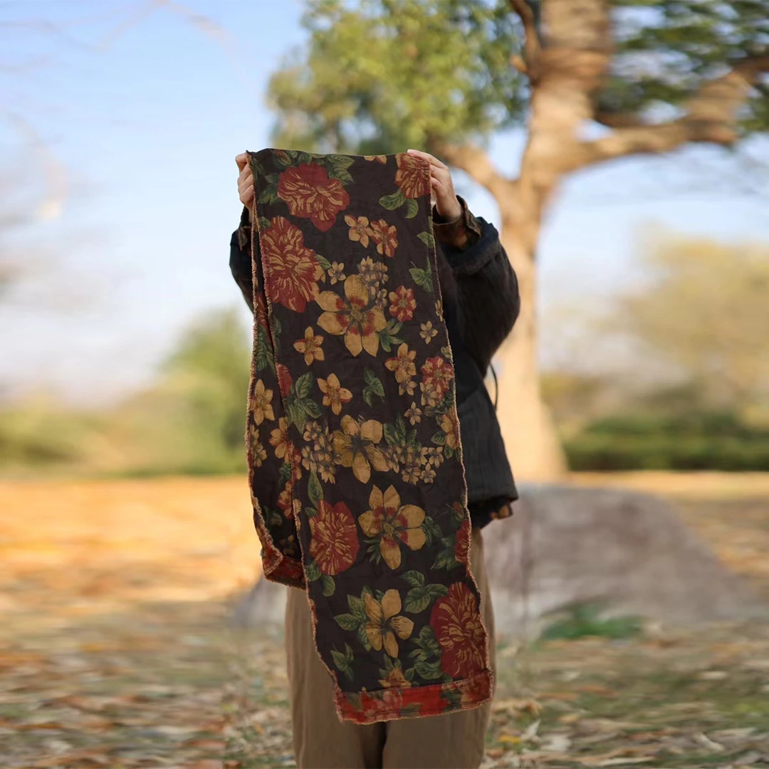 布衣分享 27415 衣路走来原创设计复古棉质围巾披肩