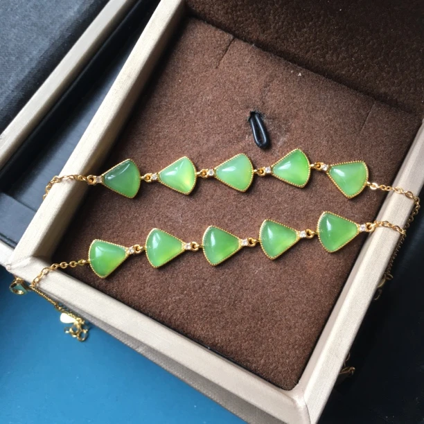 一对一过货 玉你同行 和田玉碧玉925银手链（多样性拍一发一）