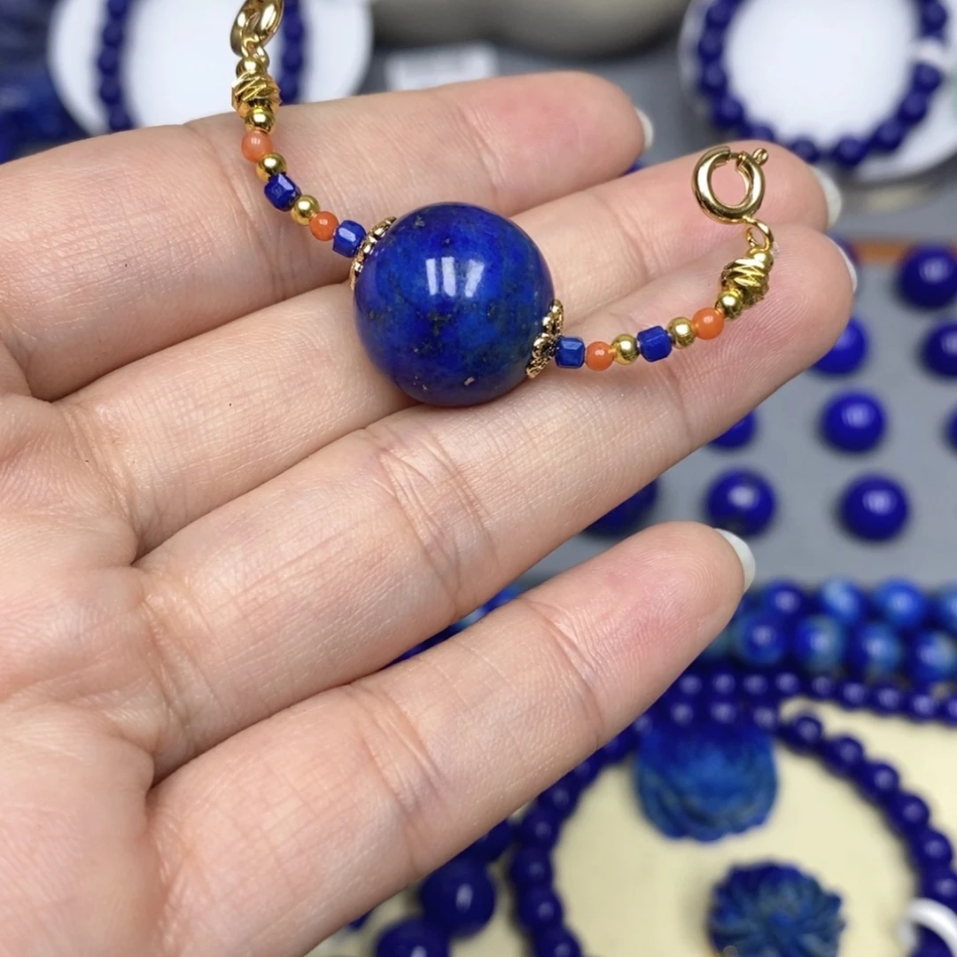 青金石未镶嵌颈饰