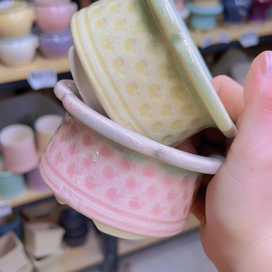 红陶陶瓷花盆当场满12包邮