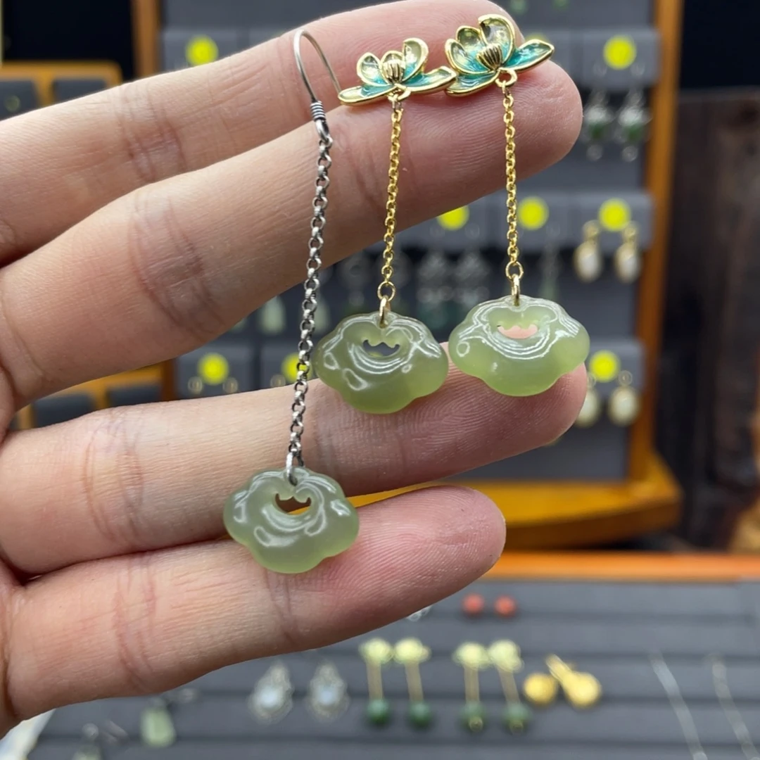 ༊****和田玉未镶嵌耳饰