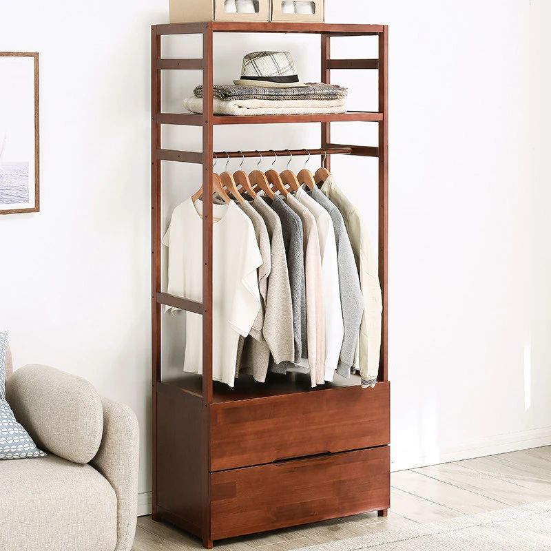 衣架落地卧室简约现代实木挂衣架衣帽间置物架房间木质多功能晾衣