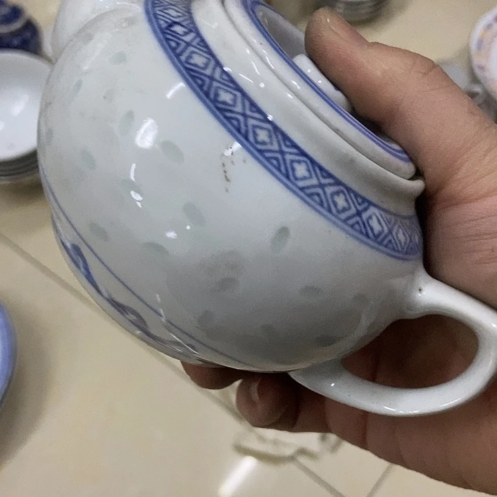 摆件景德镇玲珑柿子壶