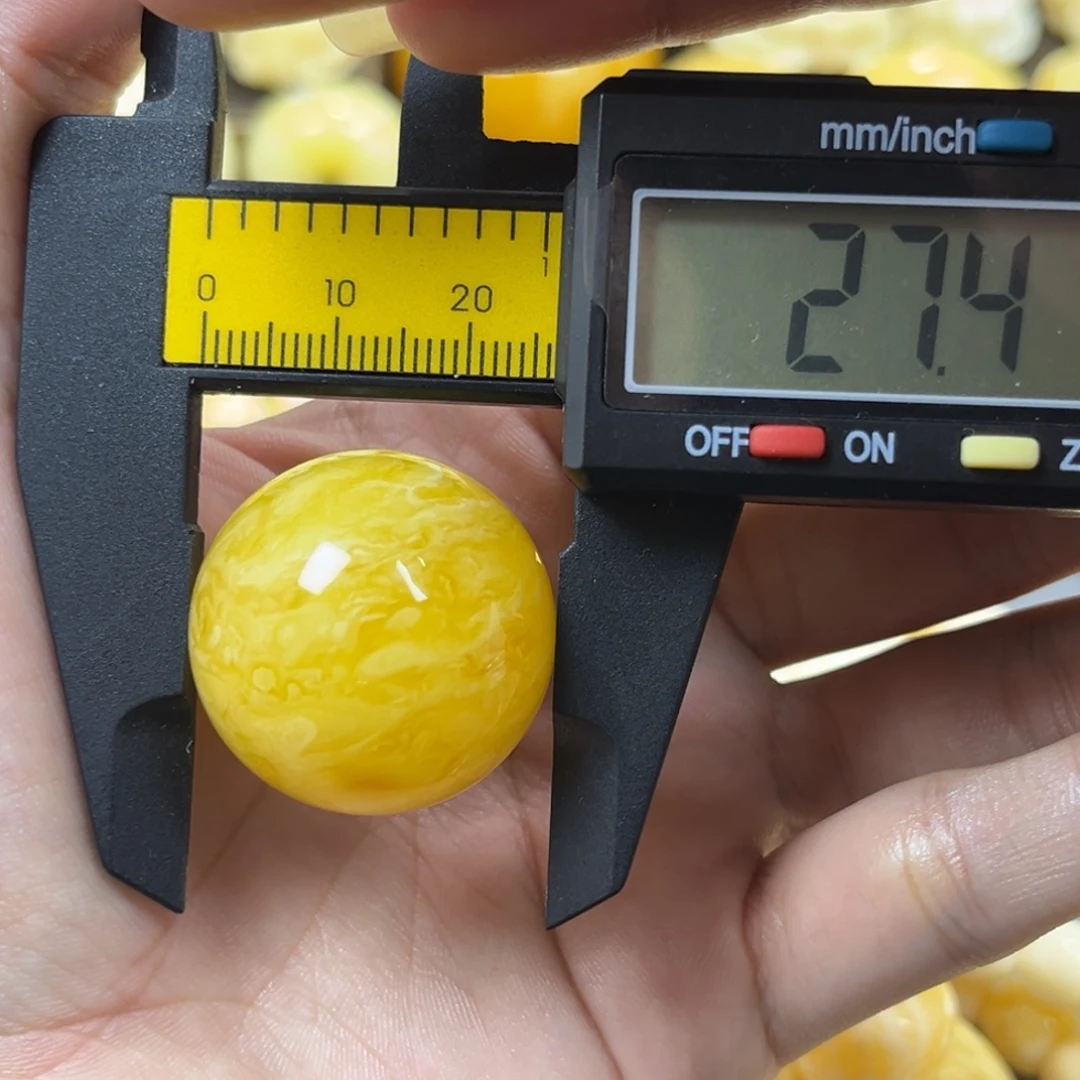 琥珀未镶嵌手串单珠圆珠