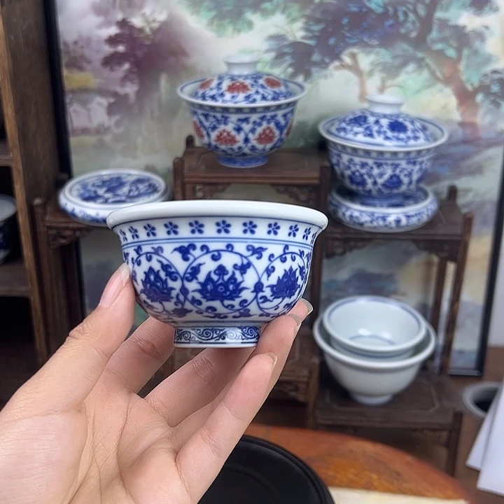 瓷其他缠枝莲小压手