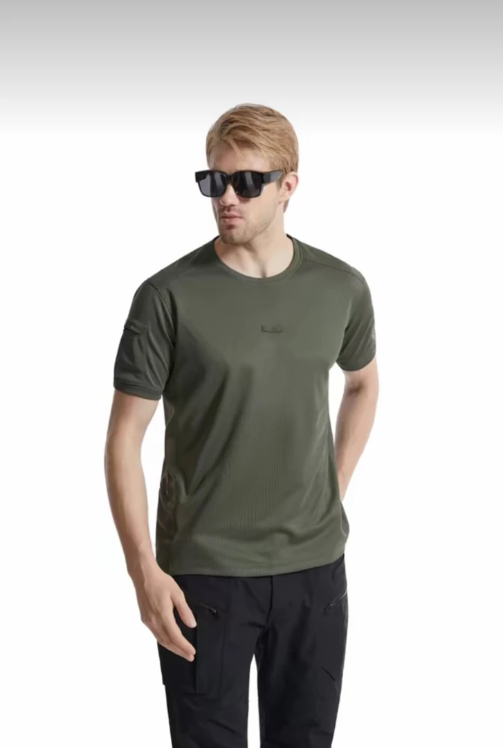 男士圆领coolmax科技速干T恤户外运动短袖透气吸汗休闲半袖春夏衣