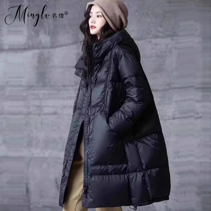 大牌羽绒服女2025冬季新款高端加厚宽松中长款大码胖MM高级感外套